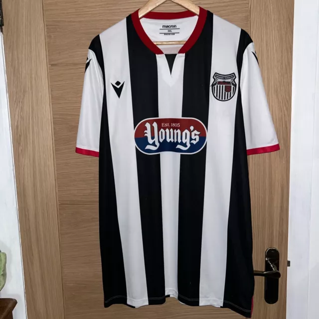 Macron Grimsby Town Football Jersey Black White Shirt 2021-22 Home Kit 3XL XXXL