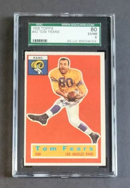 Tom Fears 1956 Topps #42 SGC 6 EX/NM NFL corte Los Angeles Rams