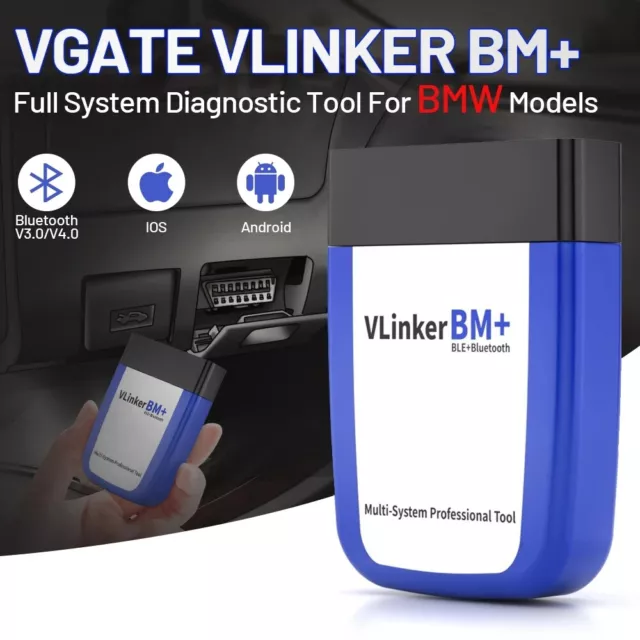 Dispositivo diagnostico Vgate vLinker BM+ ELM327 Bluetooth 4.0 OBD2 scanner codice bimmer