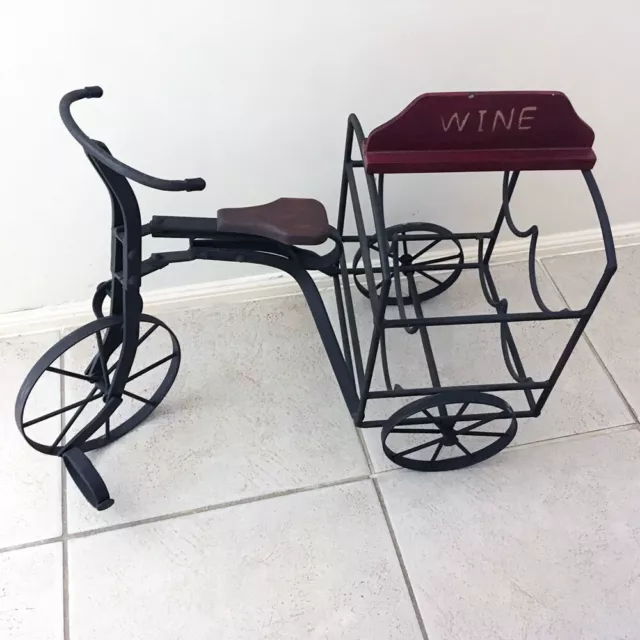 Creative Co-Op Rustic Metal Tricycle Wine Bottle Holder - SLIGHT DEFECT