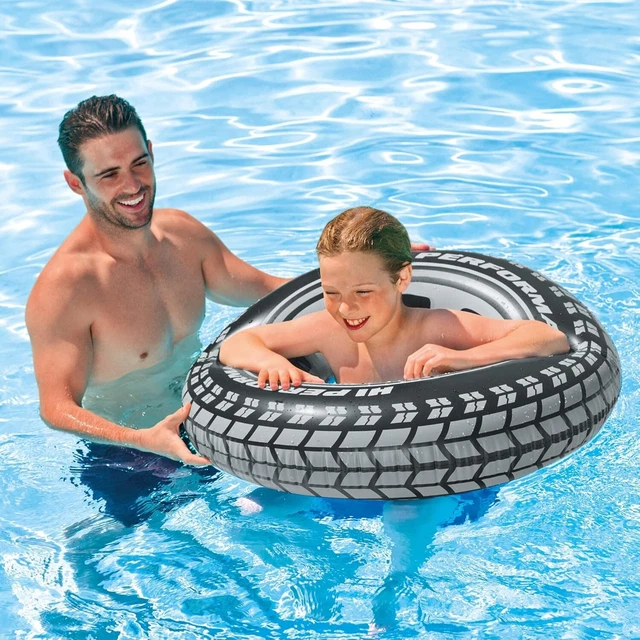 thumbnail image 2 of Giant 47 Inch (1.19m) Bestway Orange Inflatable Rubber Ring | Pool Float Donut Tube With Safety Rope 2 of 3