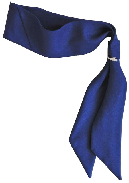 Sciarpa cravatta vintage pronta nodo blu reale unisex per bambini anni '60 INUTILIZZATA