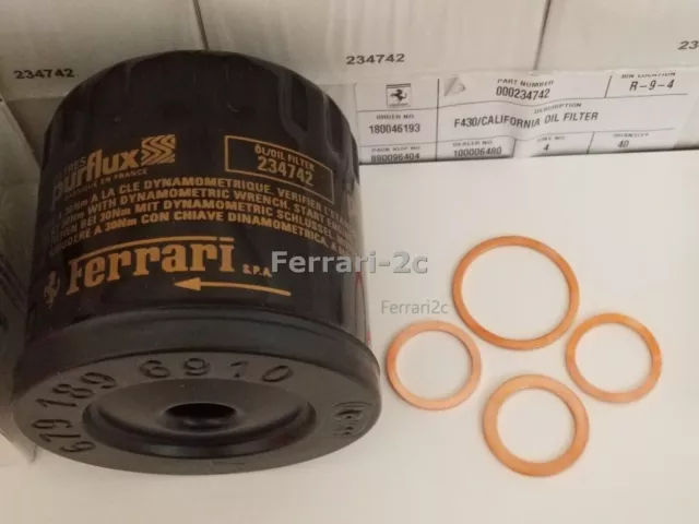 Genuine Ferrari Oil Filter OEM Kit F430 California 234742 Gaskets Washers F 430