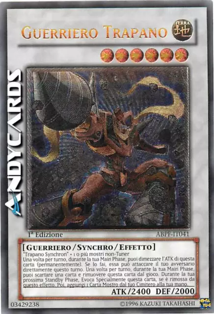 NM PRIMA EDIZIONE ☻ Guerriero Trapano ☻ Ultimate ☻ ABPF IT041 ☻ YUGIOH ANDYCARDS