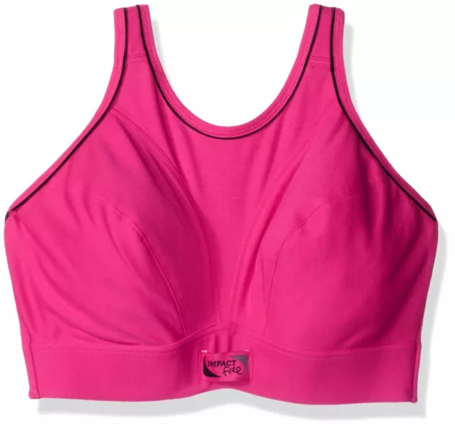 Royce Lingerie Women's Impact Free Cotton Sports Bra Pink 32HH