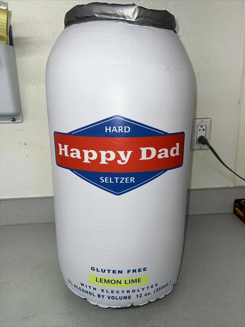 Happy Dad Inflatable Beer Can |  LIMITED EDITION | Lemon Lime | 2FT Tall