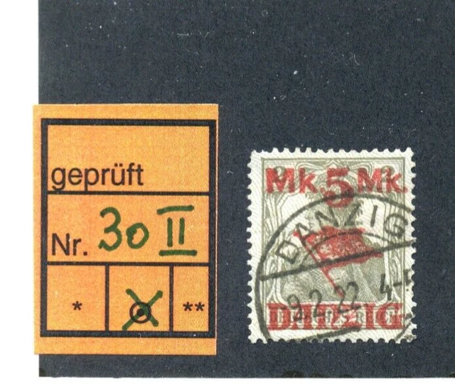 Danzig Michel Nr. 30 II  gestempelt gepr. ECHT INFLA  / 44853 / # 265