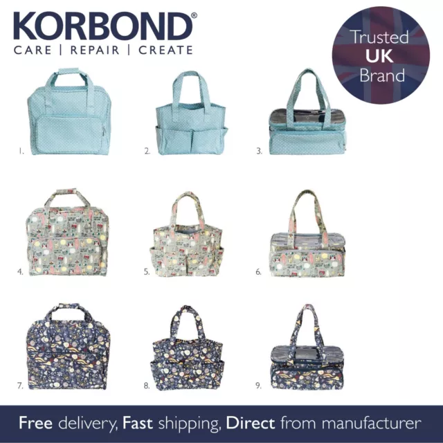 Korbond Craft Storage Bags - Knitting Bags, Craft Totes and Sewing Machine Bags