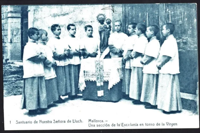 Antico Santino postale de la Madonna del Lluc image pieuse estampa holy card