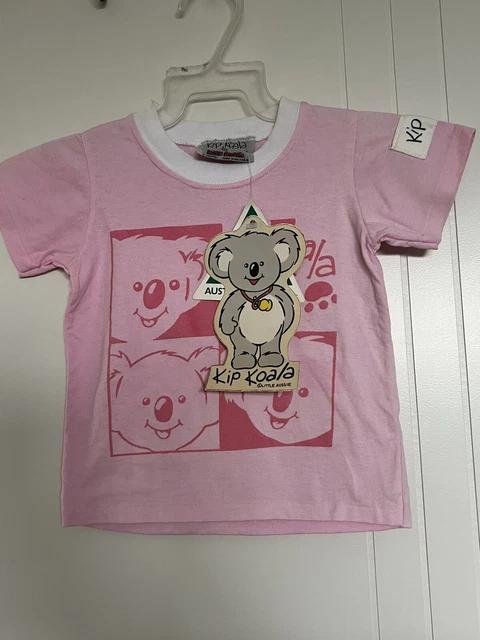 Kip And Co. Vintage Summer T-shirt 18 Months Pink Koala New With Tags Made In AU
