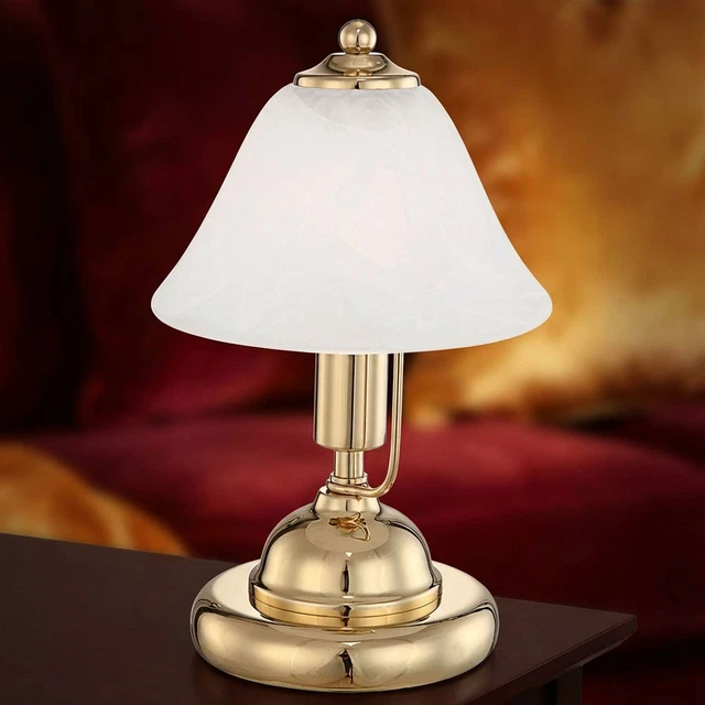 Lampe De Table En Laiton Avec Abat-Jour Rayé | Ghidini 1849