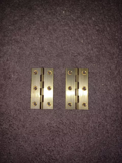 2.5"-63mm Solid Brass Butt Hinges for Small Projects,Wooden Boxes,Cupboards,etc