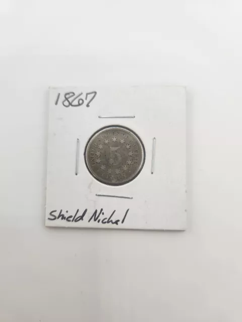 1867 SHIELD NICKEL SUPERIOR COIN!!  No Rays