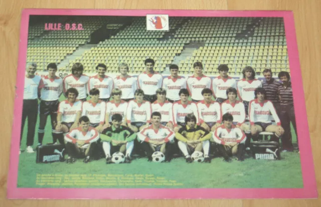 Football poster team mannschaft squadra équipe Lille Losc Nord 1983-84