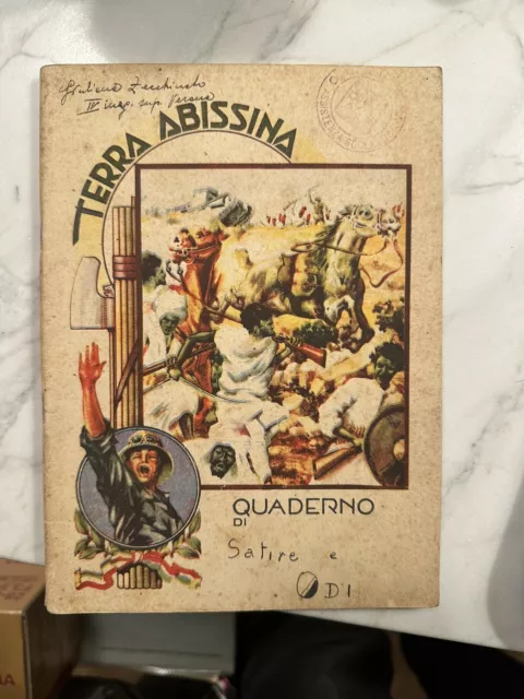 Quaderno D’epoca Fascista Terra Abissinia  Colonie  D'italia