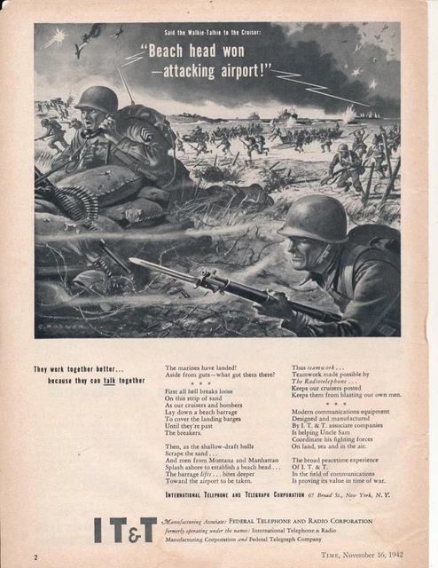 Magazine Ad - 1942 - International Telephone & Telegraph - World War II