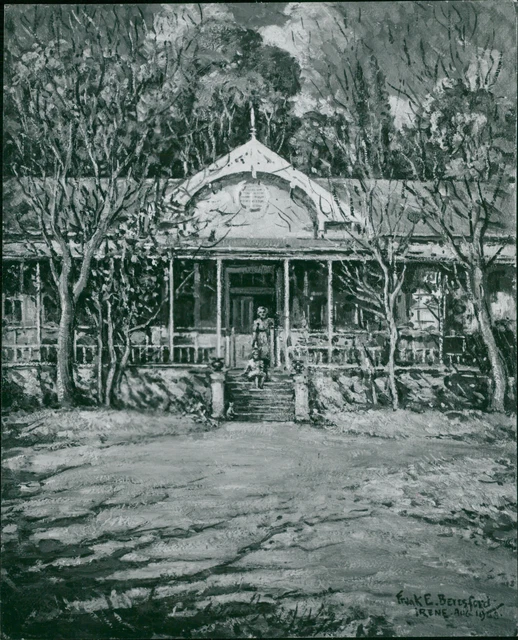 A Portrait of House with two person. - Vintage Photograph 1166648