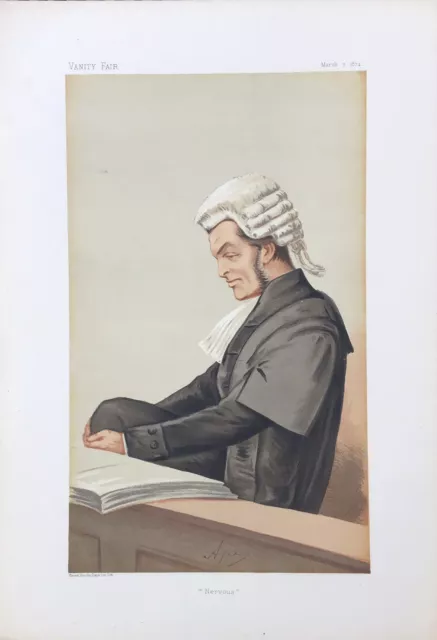 Original Vanity Fair Print 1902 ‘Nervous’ Sir H James, MP - Legal