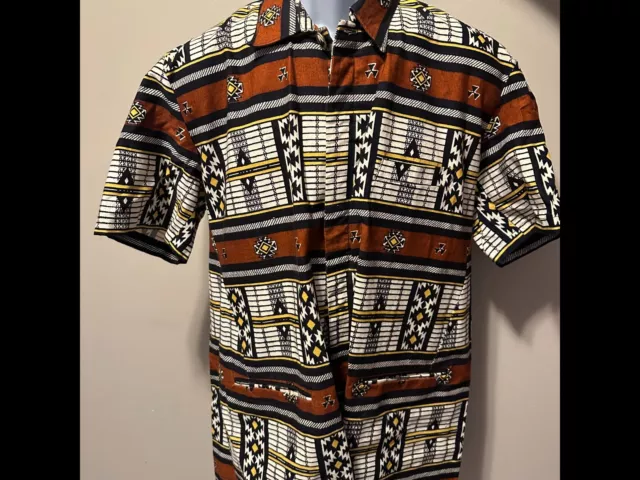 Camisa de vestir tradicional africana para hombre multicolor personalizada hecha a mano - $47.50