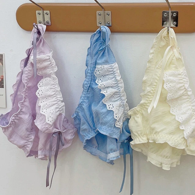 Mutandine Bambina Con Fiocco E Balze - 5 Pezzi In Cotone Morbido - Taglie 1-7 Anni