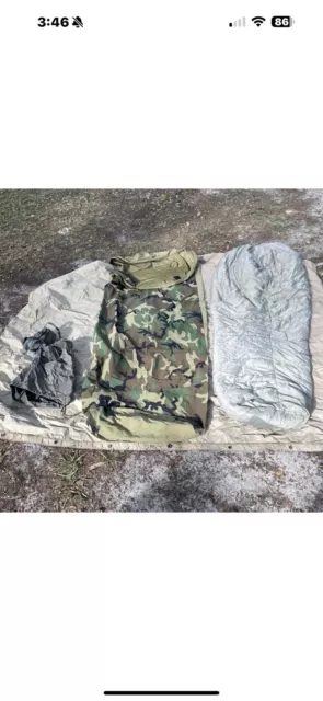 USGI MODULAR SLEEP SYSTEM 3PIECE MSS WOODLAND US ARMY ISSUE (preowned)