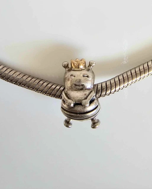 GENUINE PANDORA QUEEN Bee Gold Crown Silver Two Tone Silver Gold