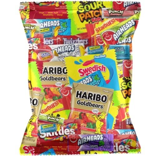 Assorted Bulk Candy Mix -Skittles Air Heads Swedish Fish Sour Patch Kids Hari...