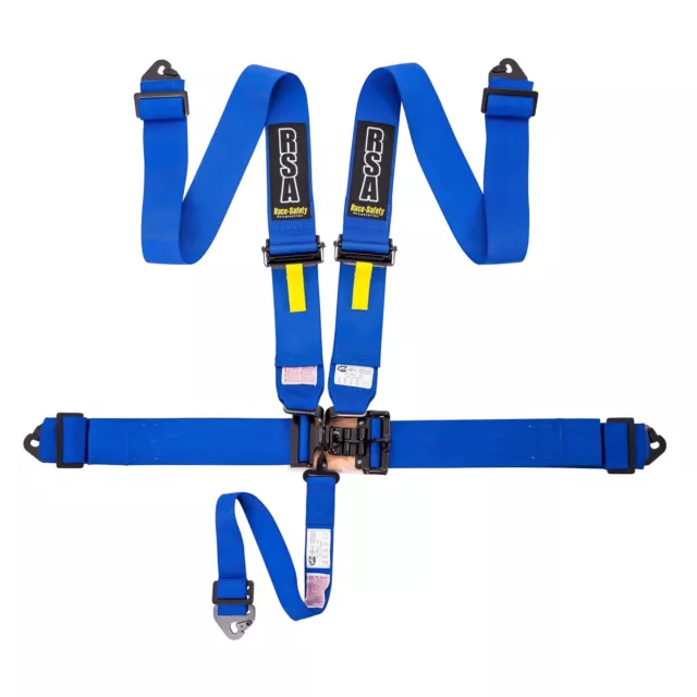 RSA 3 Inch 5-Point NASCAR Style Brisca Oval Autograss Safety Harness - Blue