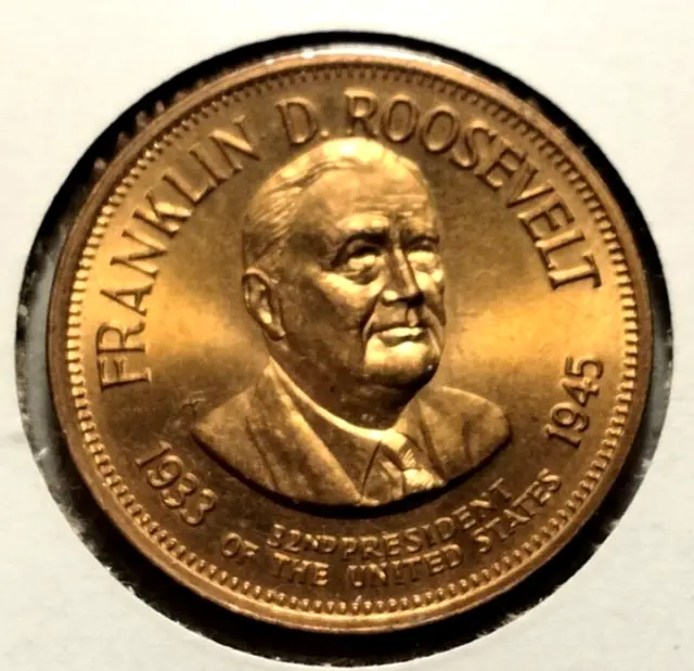 Franklin D. Roosevelt -32nd President  Commemorative Coin Medal Token (INV#5945)