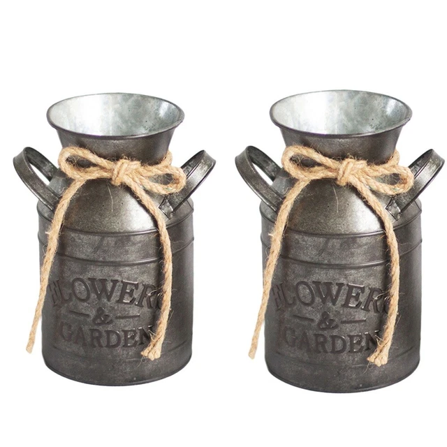 Home Flowerpot Tin Flower Pot Rustic Table Decor Table Vase Pot