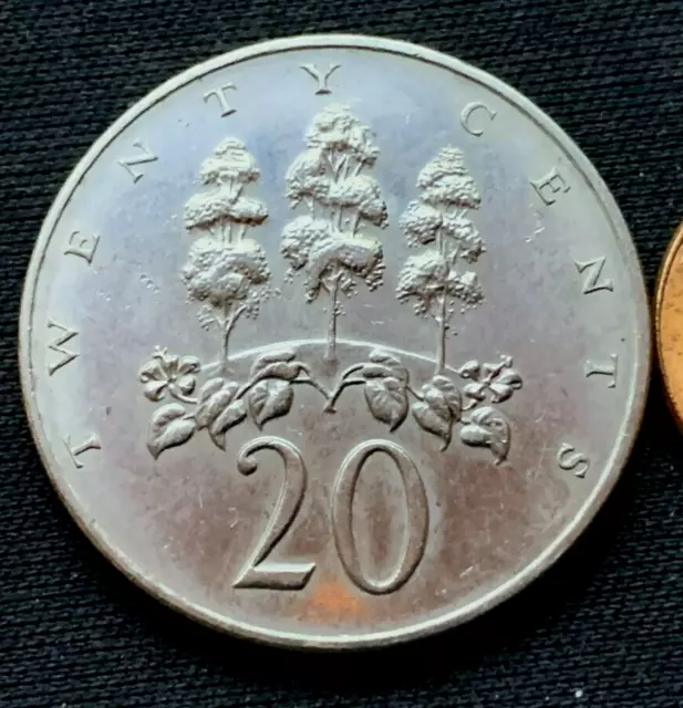 1988 Jamaica 20 Cents Coin UNC ( Mintage 5 Million )  Condition Rarity   #K2120