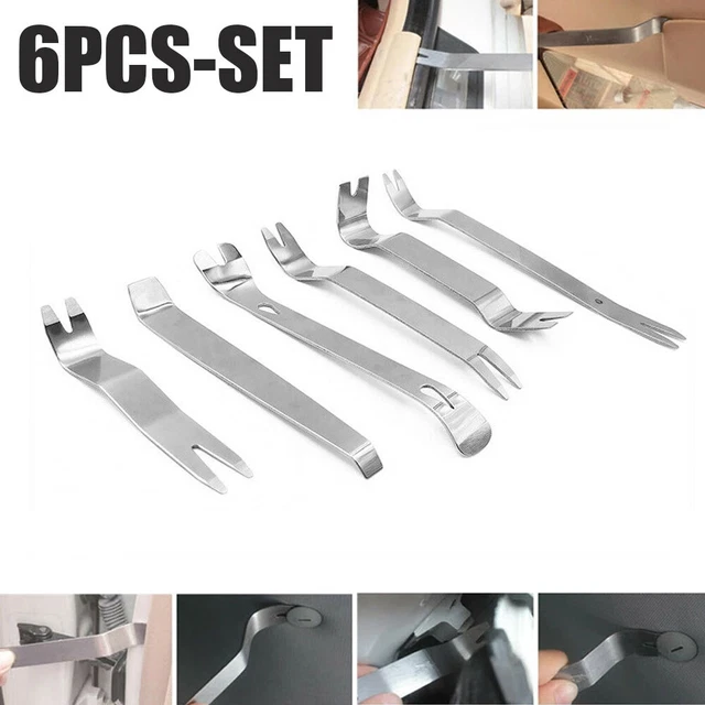 6Pcs Clip Panel Dashboard Radio Interior Repair Steel Car Removal Pry Tool Parts