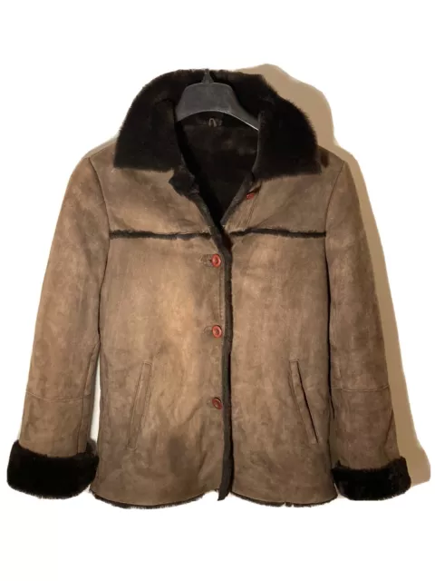 Vtg Elements by Vakko Spanish Lamb Shearling Jacket-Brown-Womens Size S Vtg Elements by Vakko Spanish Lamb Shearling Jacket-Brown-Womens Size S