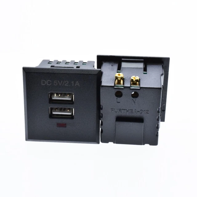Chargement DC Outlet Embarqué Prise de puissance Réceptacle Double USB Prise