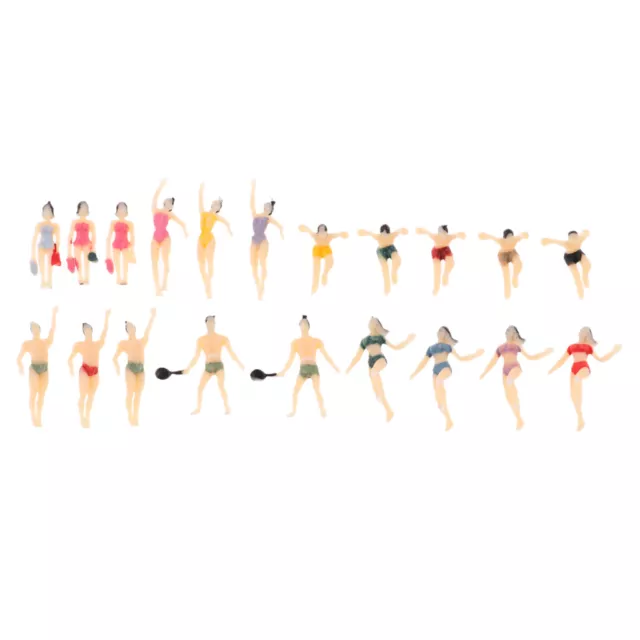 20Pcs HO Scale 1:100 Painted Model Figures People Male &Female Swimmer Gift