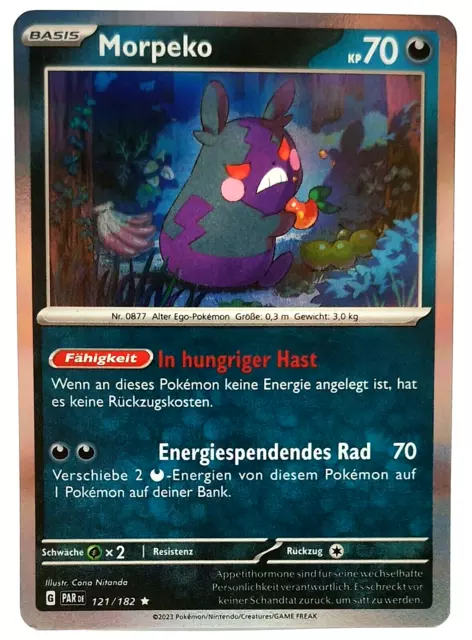 Pokemon Karte: Morpeko Holo 121/182 Paradoxrift Deutsch NM