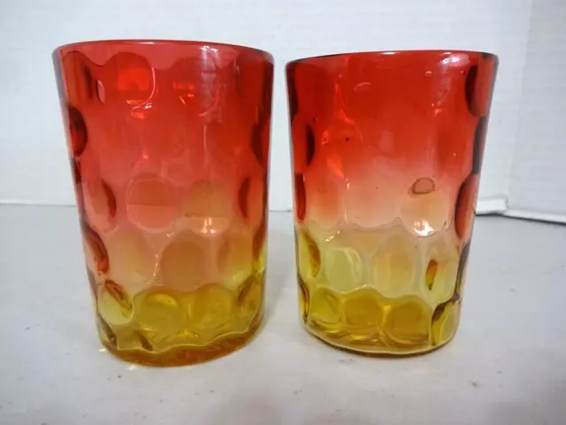 EAPG Amberina Glass Dot Cups-Set of 2