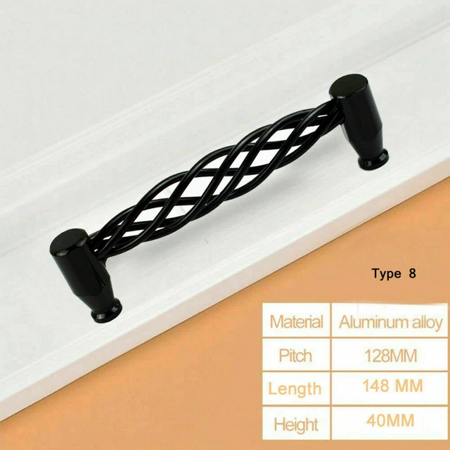 Vintage / Retro Bird Cage Cuisine Armoire Porte Placard Tiroir Pull Poignée Noir 2