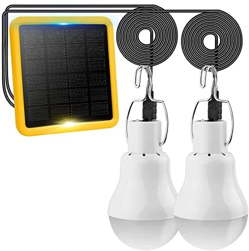 TechKen 2 Lampe Camping Solaire PortableAmpoule Solaire LED Lampe Urgence Sol...
