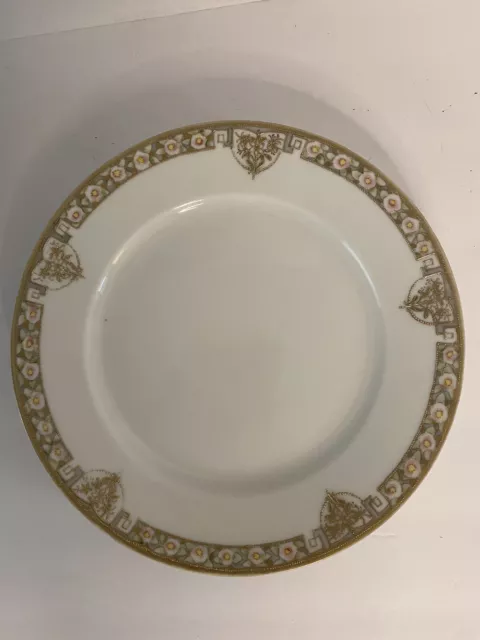 Antique RC NIPPON Hand Painted Gold and Pink floral 8.75" Plate Salad Luncheon