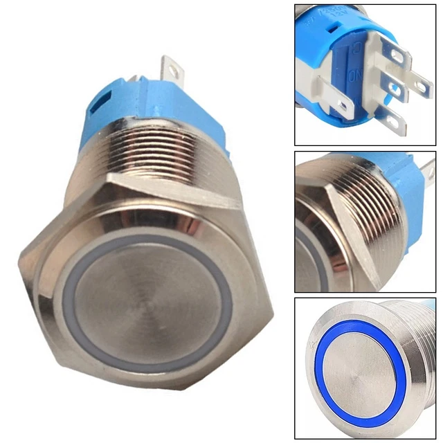 19MM LATCHING PUSH Button Power Switch Nickel plated Copper ...