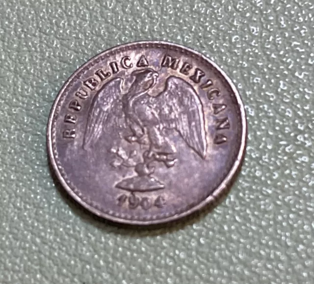 1904 CN H Mexico Silver 5 Centavos - Culiacan Mint