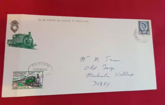 1969 1'3 Festiniog Railway Letter Official Cover