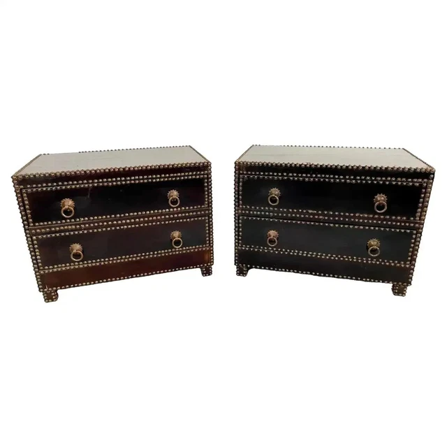 Julian Schnabel Mid-Century Modern Style Nightstand / End Table / Chest, a Pair