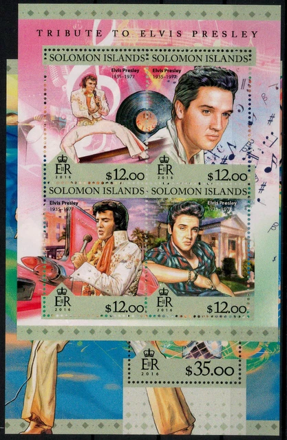 Salomoninseln; 80. Geburtstag Elvis Presley 2016 kpl. **  (31,-)