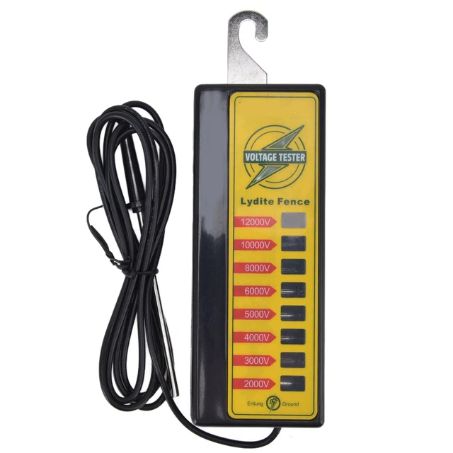 Fence Voltage Tester Portable Electric 8 Indicate Lights Fence Fault Finder HG