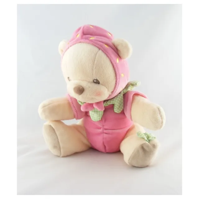 Doudou nature bearries ours déguisé en fraise FISHER PRICE 28 cm LOT DE 2 - 1124