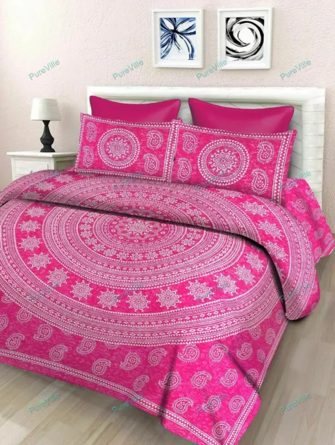 Floral Double Rose Set Housse de Couette Literie Ethnique Boho Couverture Doona