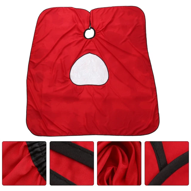 1 pieza Capa de corte de pelo Ventana de visualización duradera Tela roja premium para peluquería