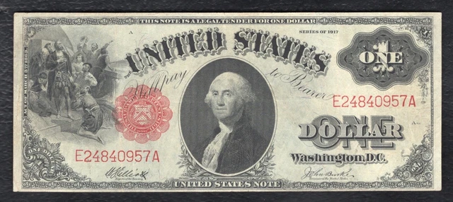 Fr. 37 1917 $1 One Dollar Legal Tender United States Note Very Fine+